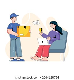 Home delivery flat vector, shipping services