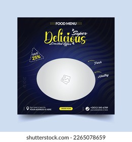 Home delivery food ads for restaurant, Food recipe post template, Food social media post, restaurant social media posts