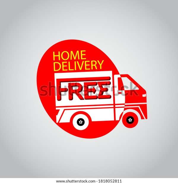 Home delivery free with\
van vector art