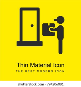 Home Delivery of Goods bright yellow material minimal icon or logo design