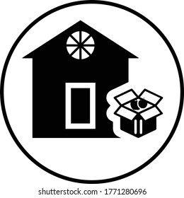 Home delivery icon / black vector graphics