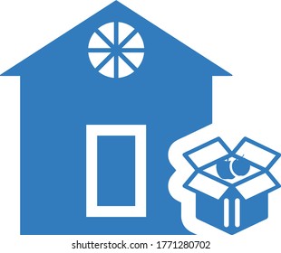 Home delivery icon / blue vector graphics
