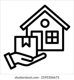 Home Delivery Icon Element For Design
