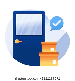 Home Delivery Symbol in flachem Design

