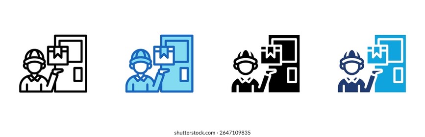 Icono de entrega a domicilio Multi Style Ilustración vectorial