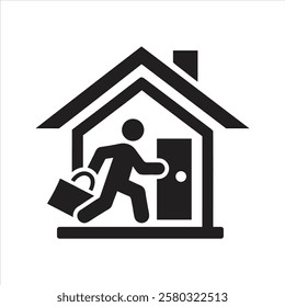 Home delivery icon. Online shopping. Leaving home icon