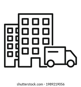 Home delivery icon. Outline Home delivery vector icon for web design isolated on white background