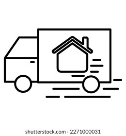 Home delivery icon in trendy outline style design. Vector illustration isolated on white background.