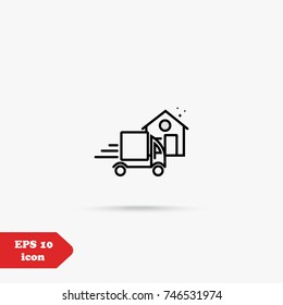 Home delivery  line icon vector