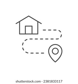 Home delivery line outline icon