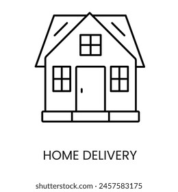 Home Delivery line vector icon with editable stroke