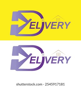 Home delivery logo, home delivery icon, fast delivery logo design, home delivery unique logo template