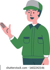 home delivery trader man gesture 