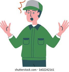 home delivery trader man gesture 