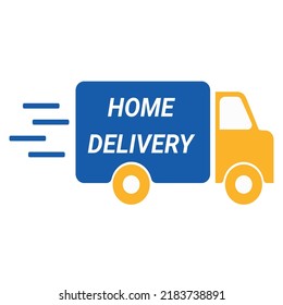 Icono vectorial plano del camión de entrega residencial para aplicaciones y sitios web