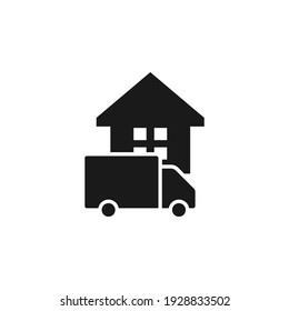 Home Delivery Truck Icon Concept Isolated On White Background. Vector Illustration