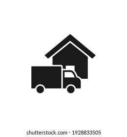 Home Delivery Truck Icon Concept Isolated On White Background. Vector Illustration