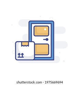 Home Delivery vector filled outline icon style illustration. EPS 10 File