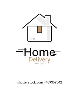 Home delivery vector icon on white background
