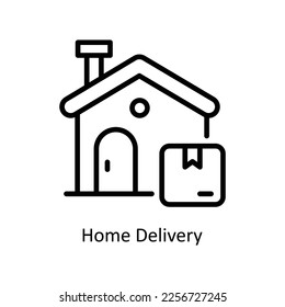 Icono de contorno de vectores de entrega a domicilio para sus proyectos digitales o de impresión. ilustración de stock