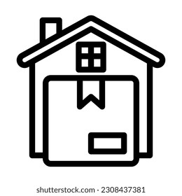 Home Delivery Vector Thick Line Icon For Personal And Commercial Use.
