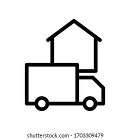 Home Delivery Vector Thin Line Icon 