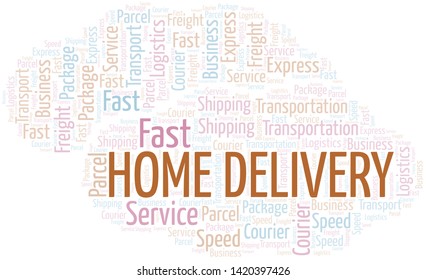 Home Delivery word cloud. Wordcloud made with text only.