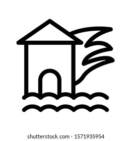 home deluge vector thin line icon  