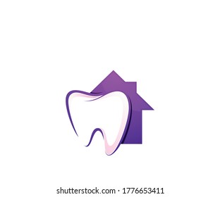 Home dental clinic logo design template