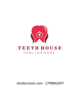 home dental logo vector illustration color design