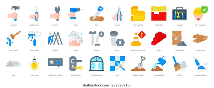 Home Depot Icon Set Flat Color Style