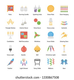Home Design And Decor Flat Icons 
