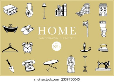 Home design elements, Home illustrations