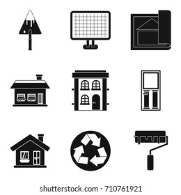 Home design icons set. Simple set of 9 home design vector icons for web isolated on white background
