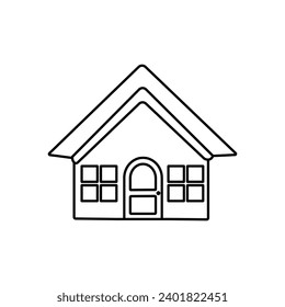 Home design and line art vector illustration 
