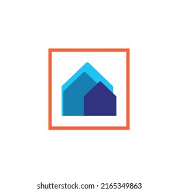 Home Design Logo Symbol, Vektorgrafik. Flachdesign