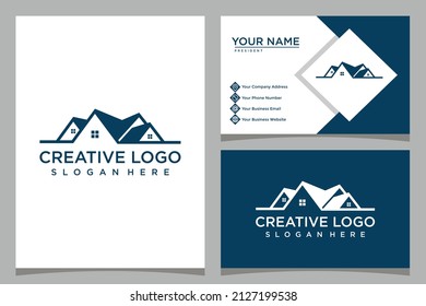home design logo template with business card design