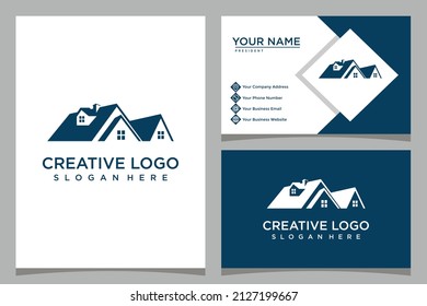home design logo template with business card design