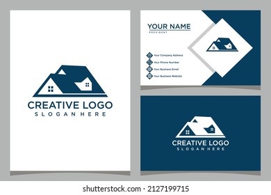 home design logo template with business card design