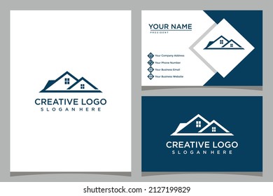 home design logo template with business card design