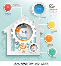 Home design on clean background,info graphic design,clean vector