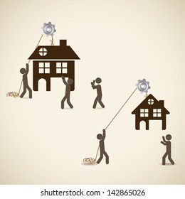 home design over beige background vector illustration