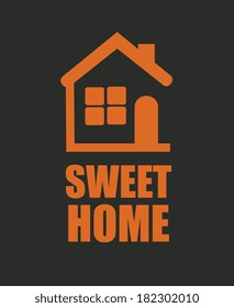 Home design over black background, vector illustration