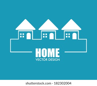 Home design over blue background, vector illustration
