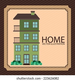 Home design over brown background, vector illustration