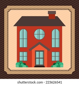 Home design over brown background, vector illustration
