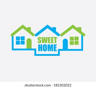 Home design over gray background, vector illustration