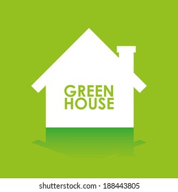 Home design over green background, vector illustration