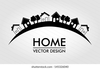 home  design over lines background vector illustration