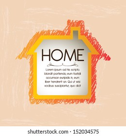 home design over pink  background vector illustration
